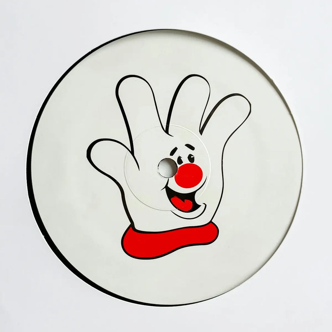 white and red snowman print round plate