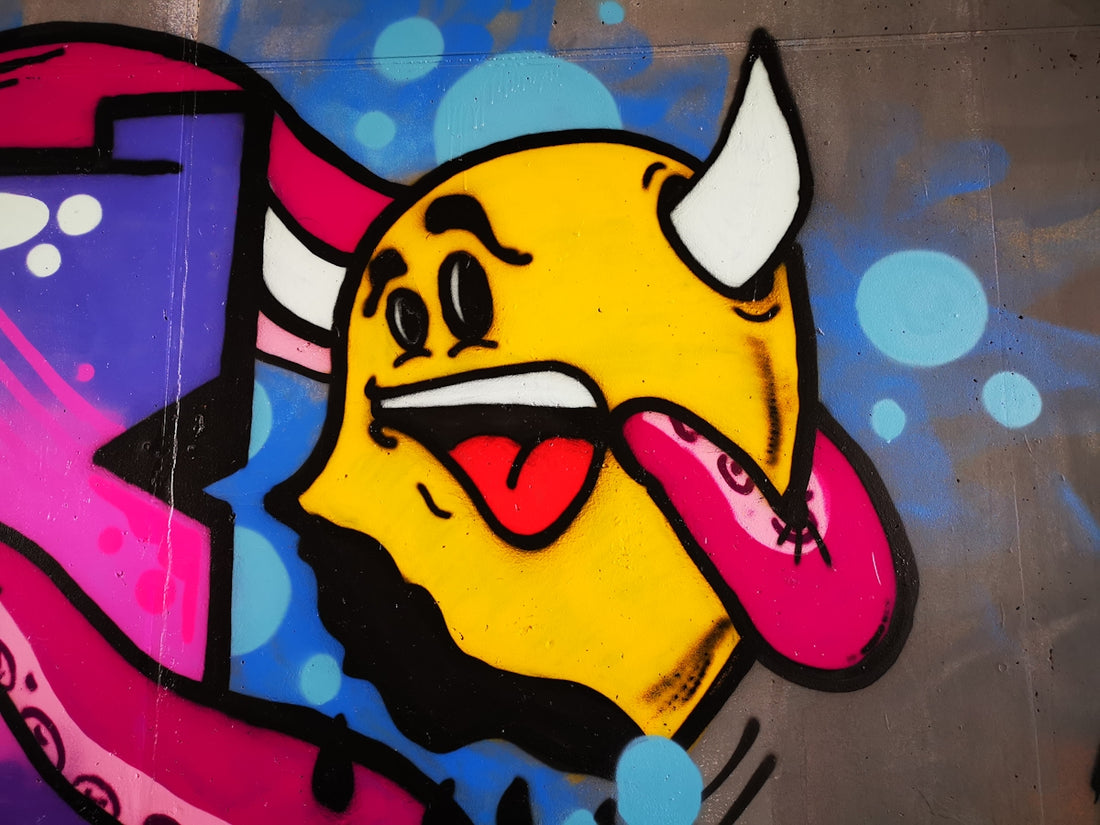blue and red cartoon character