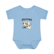 Spilled Milk Baby Bodysuit | Retro 1930s Mascot Infant Streetwear – Menu of Misery