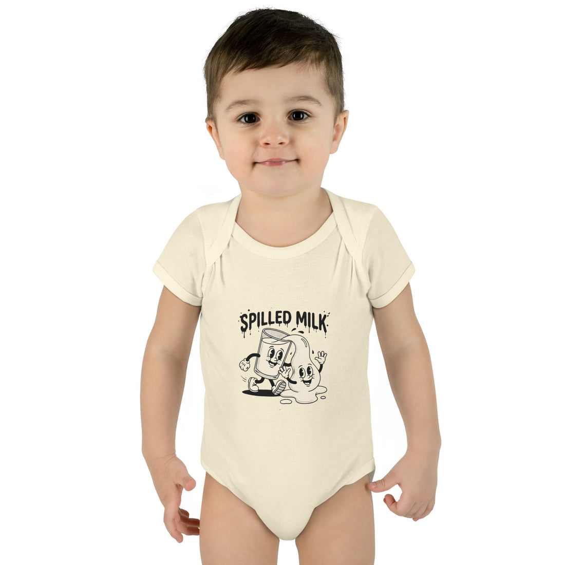 A premium Baby Bodysuit featuring a retro baby mascot in a 1930s rubber-hose style. This bodysuit body is part of an honest baby clothing line, available as a black bodysuit, orange bodysuit, or baby boy bodysuit. Perfect for baby boys bodysuits enthusiasts or those seeking a 1yrs baby girl bodysuit and baby girl princess bodysuits. Whether you're searching for baby clothes near me, bodysuits infant essentials, or a unique newborn dress christmas alternative, this high-end streetwear piece stands out.