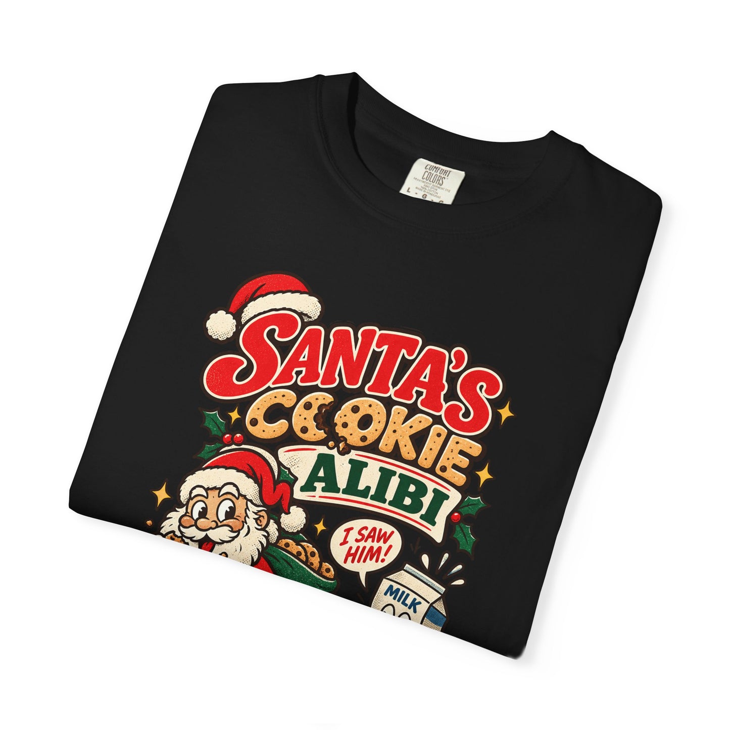 Santa’s Cookie Alibi   Retro Christmas T Shirt | Yum Stitch