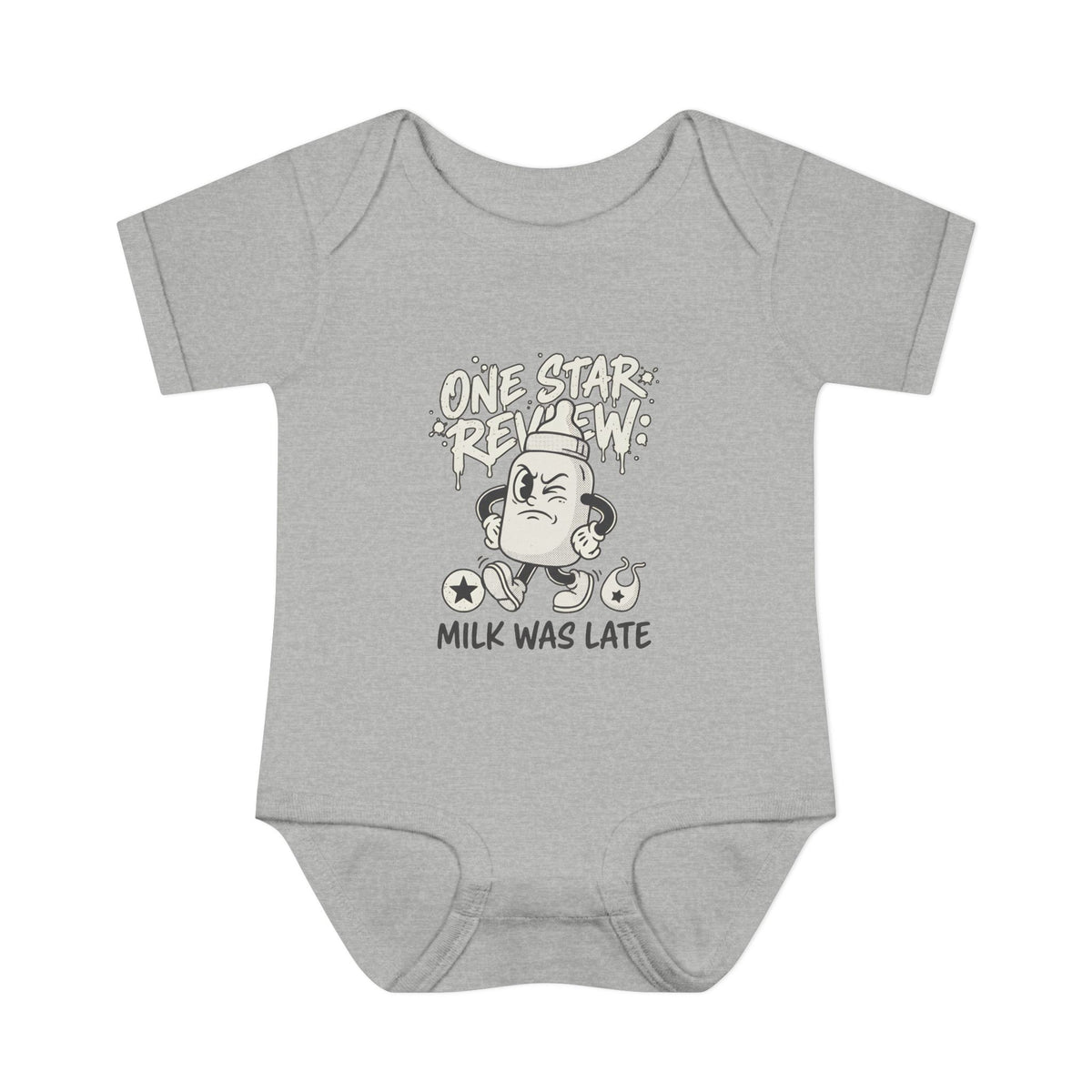 A premium Baby Bodysuit featuring a retro baby mascot in a 1930s rubber-hose style. This bodysuit body is part of an honest baby clothing line, available as a black bodysuit, orange bodysuit, or baby boy bodysuit. Perfect for baby boys bodysuits enthusiasts or those seeking a 1yrs baby girl bodysuit and baby girl princess bodysuits. Whether you're searching for baby clothes near me, bodysuits infant essentials, or a unique newborn dress christmas alternative, this high-end streetwear piece stands out.