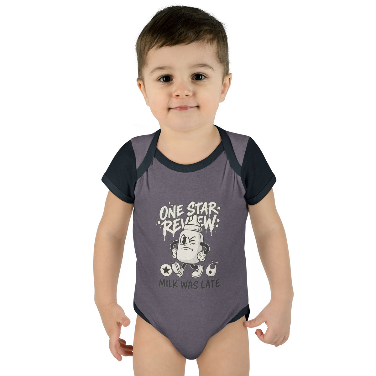 A premium Baby Bodysuit featuring a retro baby mascot in a 1930s rubber-hose style. This bodysuit body is part of an honest baby clothing line, available as a black bodysuit, orange bodysuit, or baby boy bodysuit. Perfect for baby boys bodysuits enthusiasts or those seeking a 1yrs baby girl bodysuit and baby girl princess bodysuits. Whether you're searching for baby clothes near me, bodysuits infant essentials, or a unique newborn dress christmas alternative, this high-end streetwear piece stands out.