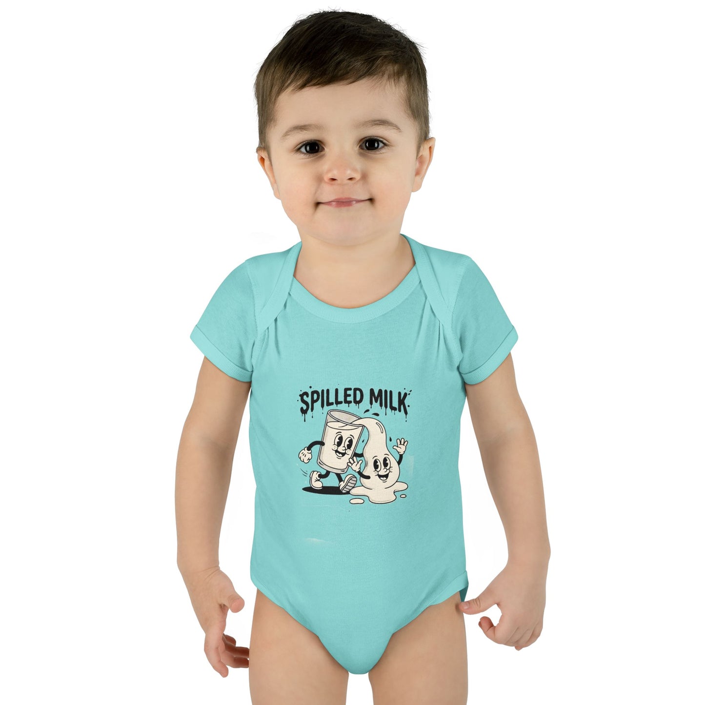 A premium Baby Bodysuit featuring a retro baby mascot in a 1930s rubber-hose style. This bodysuit body is part of an honest baby clothing line, available as a black bodysuit, orange bodysuit, or baby boy bodysuit. Perfect for baby boys bodysuits enthusiasts or those seeking a 1yrs baby girl bodysuit and baby girl princess bodysuits. Whether you're searching for baby clothes near me, bodysuits infant essentials, or a unique newborn dress christmas alternative, this high-end streetwear piece stands out.