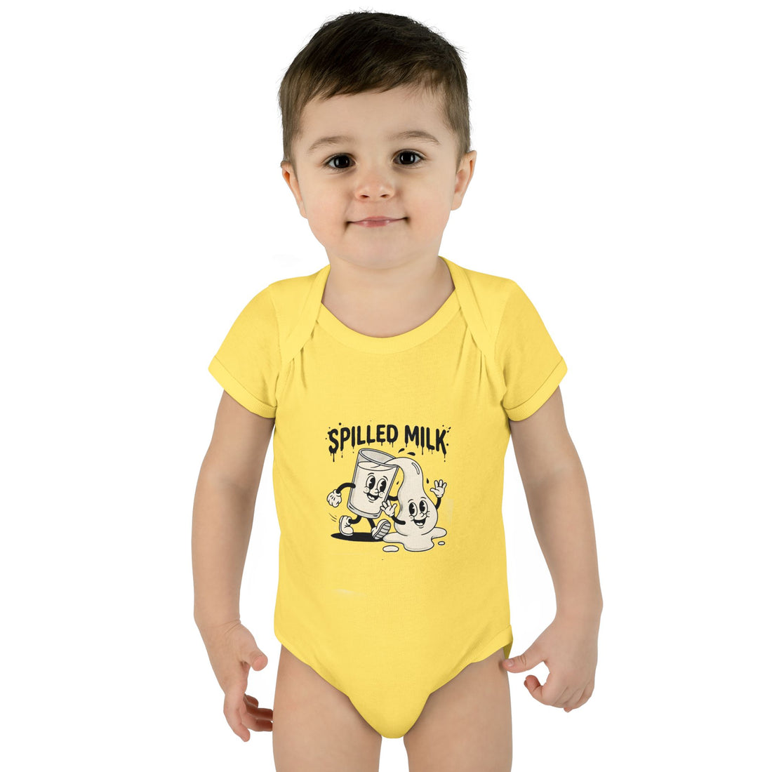 A premium Baby Bodysuit featuring a retro baby mascot in a 1930s rubber-hose style. This bodysuit body is part of an honest baby clothing line, available as a black bodysuit, orange bodysuit, or baby boy bodysuit. Perfect for baby boys bodysuits enthusiasts or those seeking a 1yrs baby girl bodysuit and baby girl princess bodysuits. Whether you're searching for baby clothes near me, bodysuits infant essentials, or a unique newborn dress christmas alternative, this high-end streetwear piece stands out.
