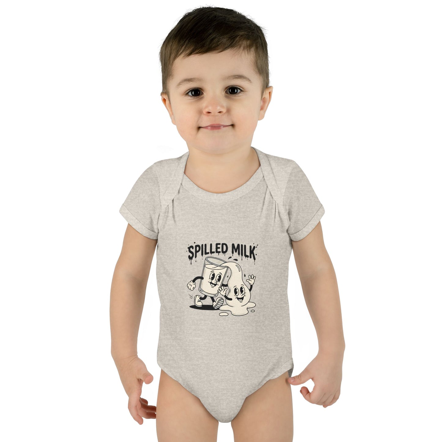A premium Baby Bodysuit featuring a retro baby mascot in a 1930s rubber-hose style. This bodysuit body is part of an honest baby clothing line, available as a black bodysuit, orange bodysuit, or baby boy bodysuit. Perfect for baby boys bodysuits enthusiasts or those seeking a 1yrs baby girl bodysuit and baby girl princess bodysuits. Whether you're searching for baby clothes near me, bodysuits infant essentials, or a unique newborn dress christmas alternative, this high-end streetwear piece stands out.