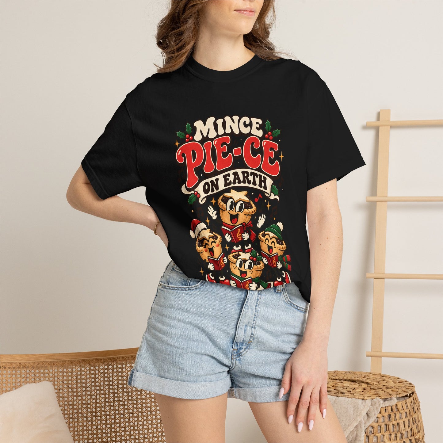Mince Pie-ce on Earth   Retro Christmas T Shirt | Yum Stitch