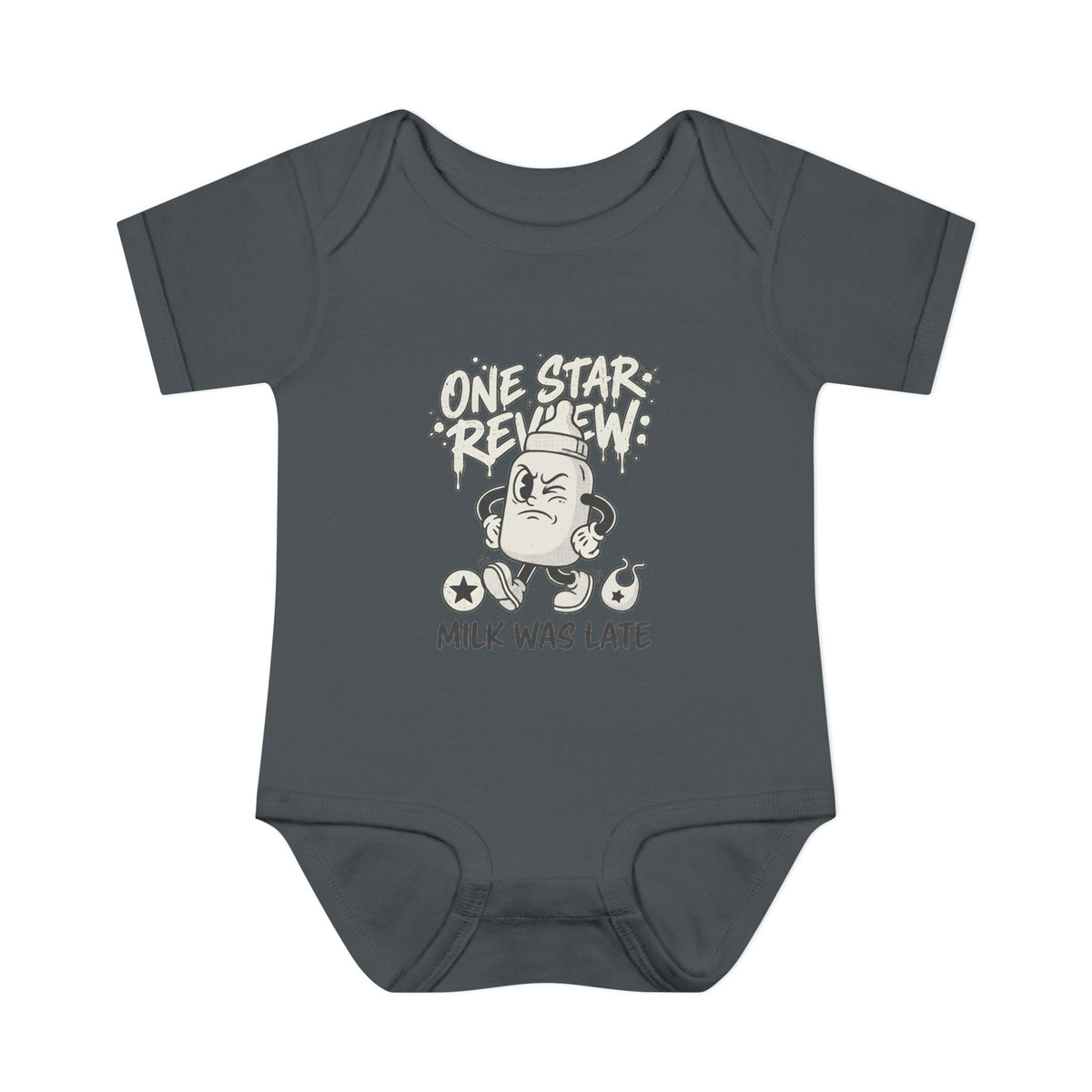 A premium Baby Bodysuit featuring a retro baby mascot in a 1930s rubber-hose style. This bodysuit body is part of an honest baby clothing line, available as a black bodysuit, orange bodysuit, or baby boy bodysuit. Perfect for baby boys bodysuits enthusiasts or those seeking a 1yrs baby girl bodysuit and baby girl princess bodysuits. Whether you're searching for baby clothes near me, bodysuits infant essentials, or a unique newborn dress christmas alternative, this high-end streetwear piece stands out.