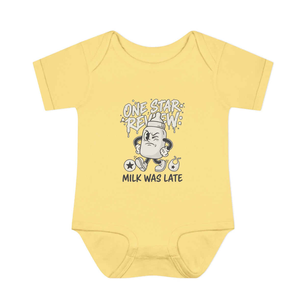 A premium Baby Bodysuit featuring a retro baby mascot in a 1930s rubber-hose style. This bodysuit body is part of an honest baby clothing line, available as a black bodysuit, orange bodysuit, or baby boy bodysuit. Perfect for baby boys bodysuits enthusiasts or those seeking a 1yrs baby girl bodysuit and baby girl princess bodysuits. Whether you're searching for baby clothes near me, bodysuits infant essentials, or a unique newborn dress christmas alternative, this high-end streetwear piece stands out.