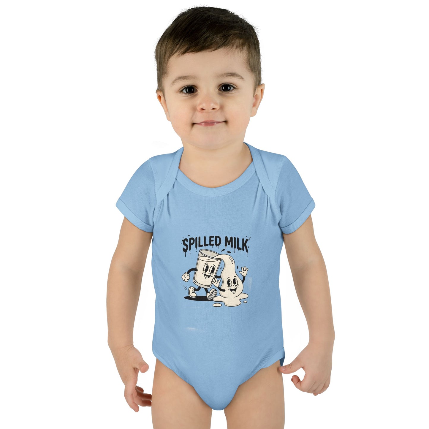 A premium Baby Bodysuit featuring a retro baby mascot in a 1930s rubber-hose style. This bodysuit body is part of an honest baby clothing line, available as a black bodysuit, orange bodysuit, or baby boy bodysuit. Perfect for baby boys bodysuits enthusiasts or those seeking a 1yrs baby girl bodysuit and baby girl princess bodysuits. Whether you're searching for baby clothes near me, bodysuits infant essentials, or a unique newborn dress christmas alternative, this high-end streetwear piece stands out.