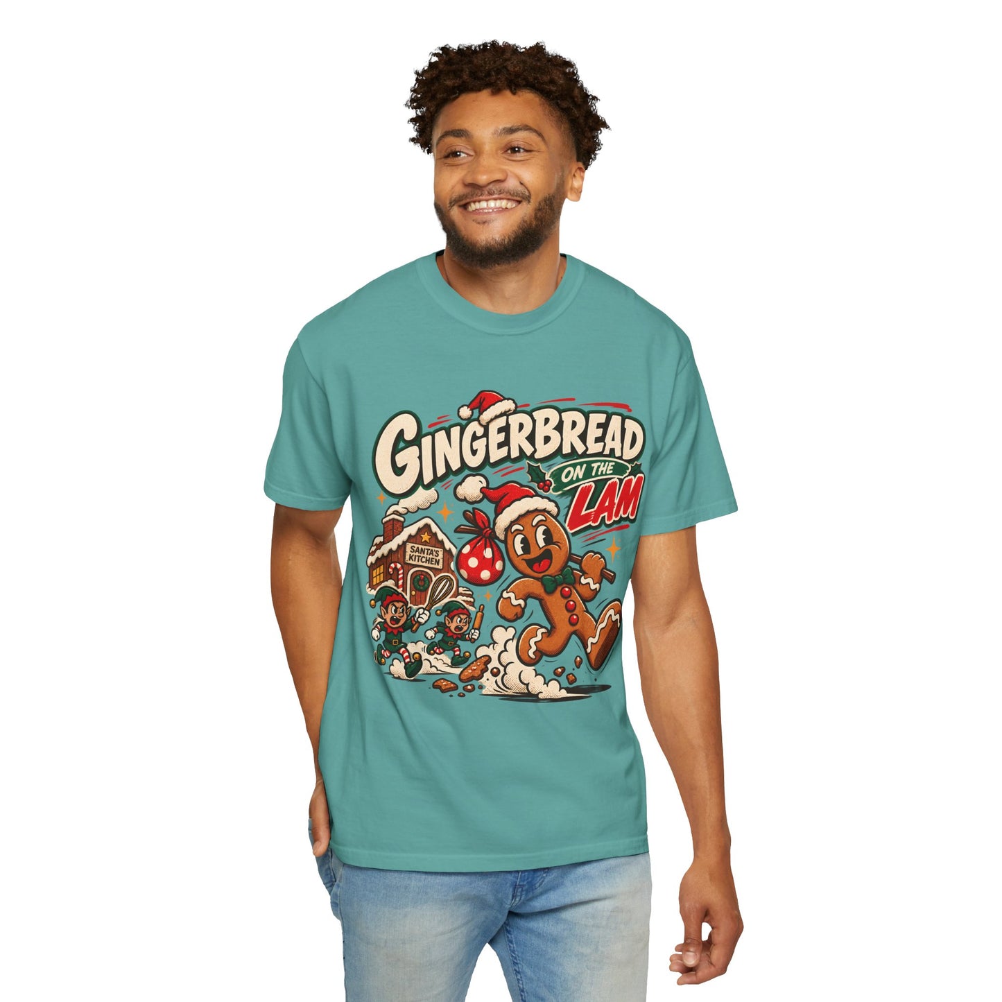 Gingerbread on the Lam    Retro Christmas T Shirt | Yum Stitch