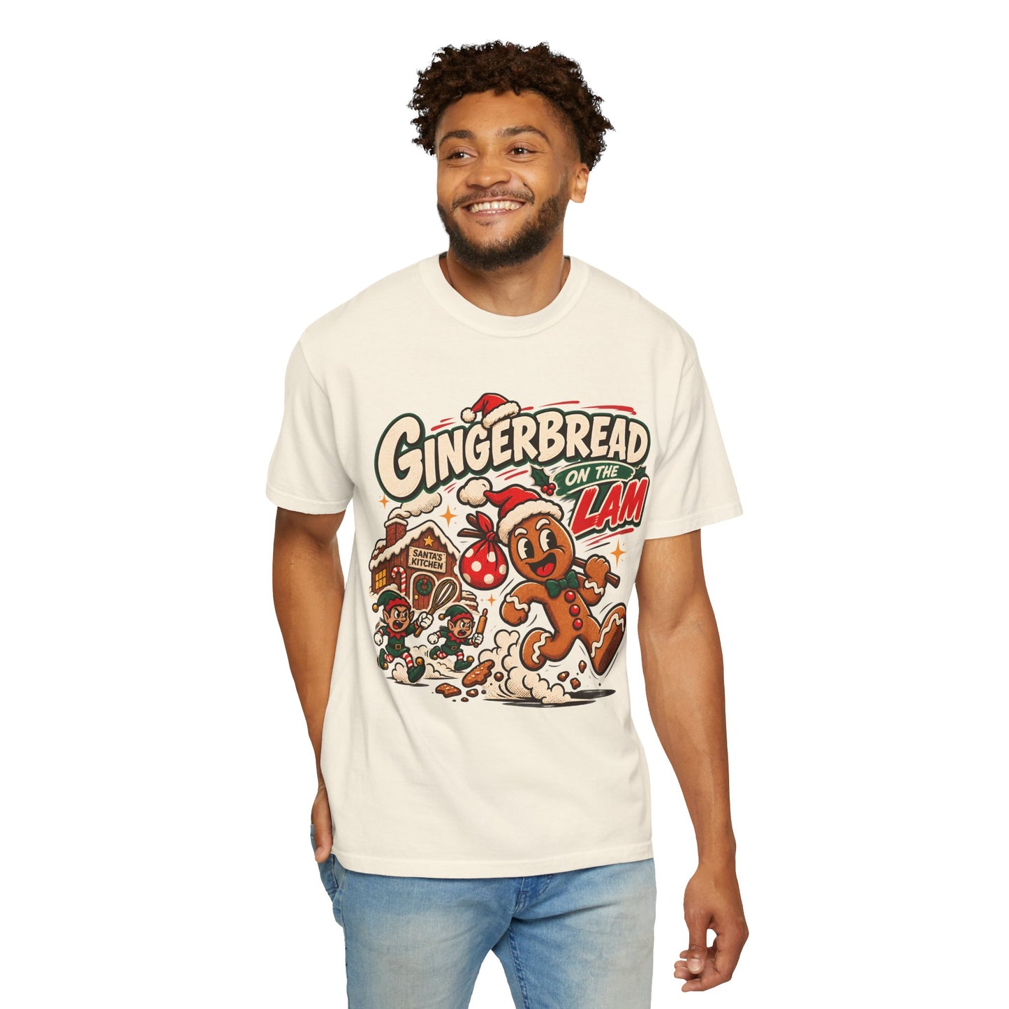 Gingerbread on the Lam    Retro Christmas T Shirt | Yum Stitch