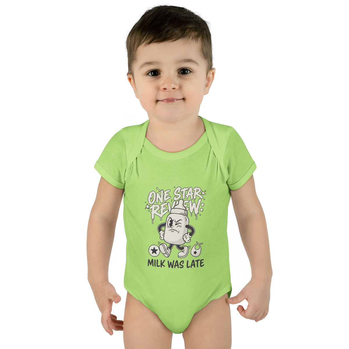 A premium Baby Bodysuit featuring a retro baby mascot in a 1930s rubber-hose style. This bodysuit body is part of an honest baby clothing line, available as a black bodysuit, orange bodysuit, or baby boy bodysuit. Perfect for baby boys bodysuits enthusiasts or those seeking a 1yrs baby girl bodysuit and baby girl princess bodysuits. Whether you're searching for baby clothes near me, bodysuits infant essentials, or a unique newborn dress christmas alternative, this high-end streetwear piece stands out.