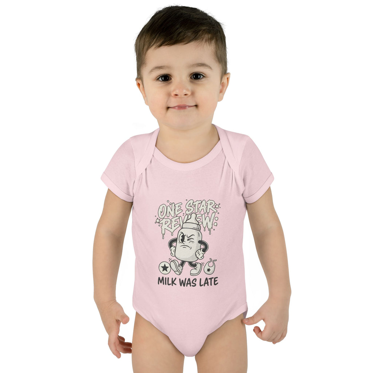 A premium Baby Bodysuit featuring a retro baby mascot in a 1930s rubber-hose style. This bodysuit body is part of an honest baby clothing line, available as a black bodysuit, orange bodysuit, or baby boy bodysuit. Perfect for baby boys bodysuits enthusiasts or those seeking a 1yrs baby girl bodysuit and baby girl princess bodysuits. Whether you're searching for baby clothes near me, bodysuits infant essentials, or a unique newborn dress christmas alternative, this high-end streetwear piece stands out.