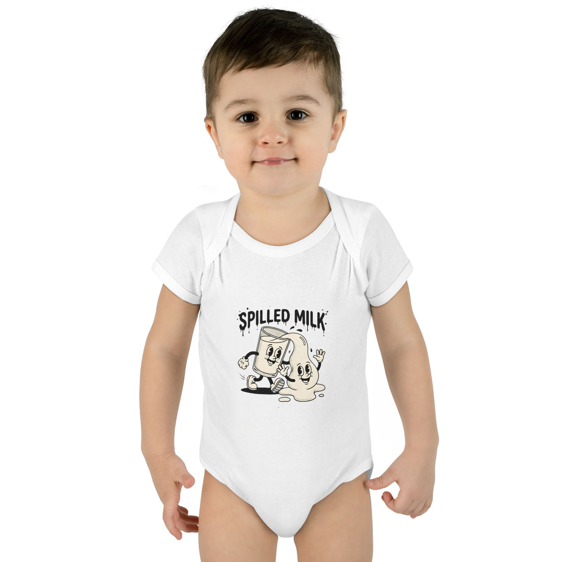 A premium Baby Bodysuit featuring a retro baby mascot in a 1930s rubber-hose style. This bodysuit body is part of an honest baby clothing line, available as a black bodysuit, orange bodysuit, or baby boy bodysuit. Perfect for baby boys bodysuits enthusiasts or those seeking a 1yrs baby girl bodysuit and baby girl princess bodysuits. Whether you're searching for baby clothes near me, bodysuits infant essentials, or a unique newborn dress christmas alternative, this high-end streetwear piece stands out.