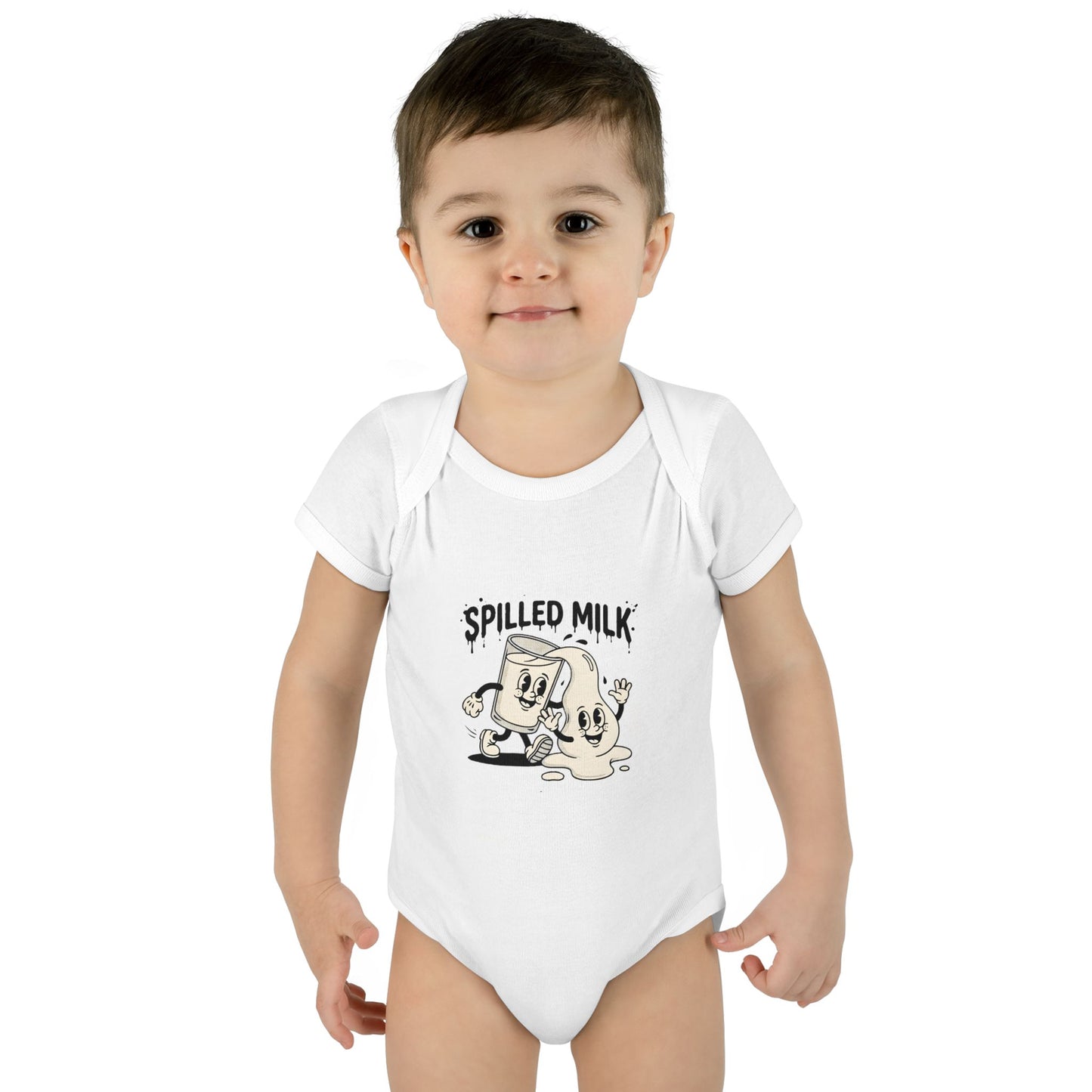 A premium Baby Bodysuit featuring a retro baby mascot in a 1930s rubber-hose style. This bodysuit body is part of an honest baby clothing line, available as a black bodysuit, orange bodysuit, or baby boy bodysuit. Perfect for baby boys bodysuits enthusiasts or those seeking a 1yrs baby girl bodysuit and baby girl princess bodysuits. Whether you're searching for baby clothes near me, bodysuits infant essentials, or a unique newborn dress christmas alternative, this high-end streetwear piece stands out.