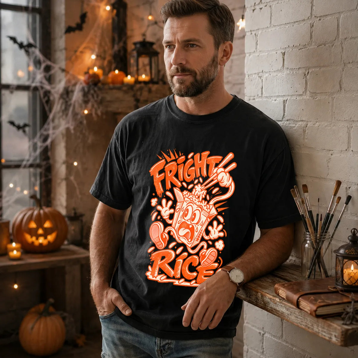 Fright Rice  Retro Halloween Shirt | Yum Stitch