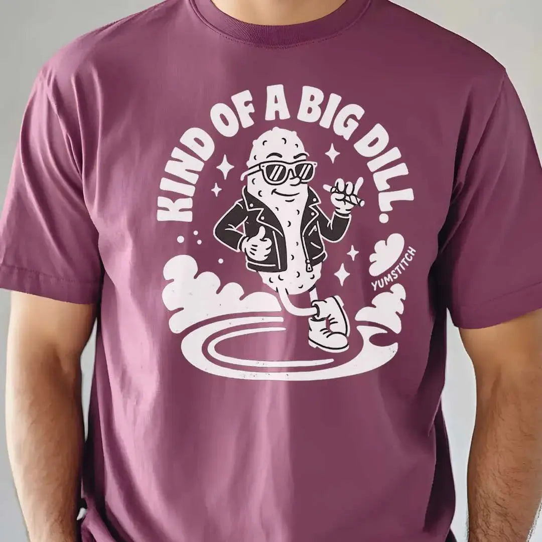 Kind of a Big Dill rubber hose animation shirt Unisex Printify0s Retro Mascot T Shirt, 80s Tshirt Aesthetic, Vintage Style Graphic T Shirts for Guys by Yum Stitch