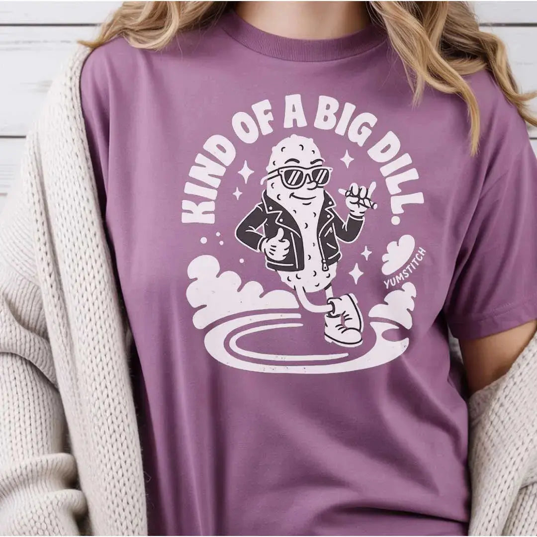 Kind of a Big Dill rubber hose animation shirt Unisex Printify0s Retro Mascot T Shirt, 80s Tshirt Aesthetic, Vintage Style Graphic T Shirts for Guys by Yum Stitch