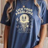 Lick Your Problems rubber hose animation shirt Unisez Printify0s Retro Mascot T Shirt, 80s Tshirt Aesthetic, Vintage Style Graphic T Shirts for Guys by Yum Stitch