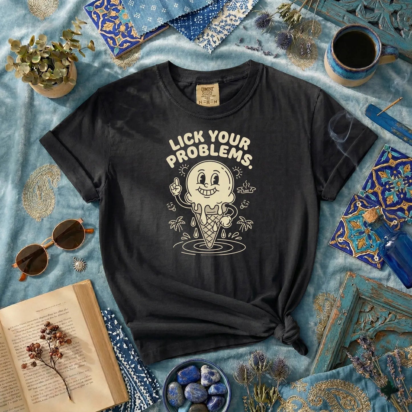 Lick Your Problems rubber hose animation shirt Unisez Printify0s Retro Mascot T Shirt, 80s Tshirt Aesthetic, Vintage Style Graphic T Shirts for Guys by Yum Stitch