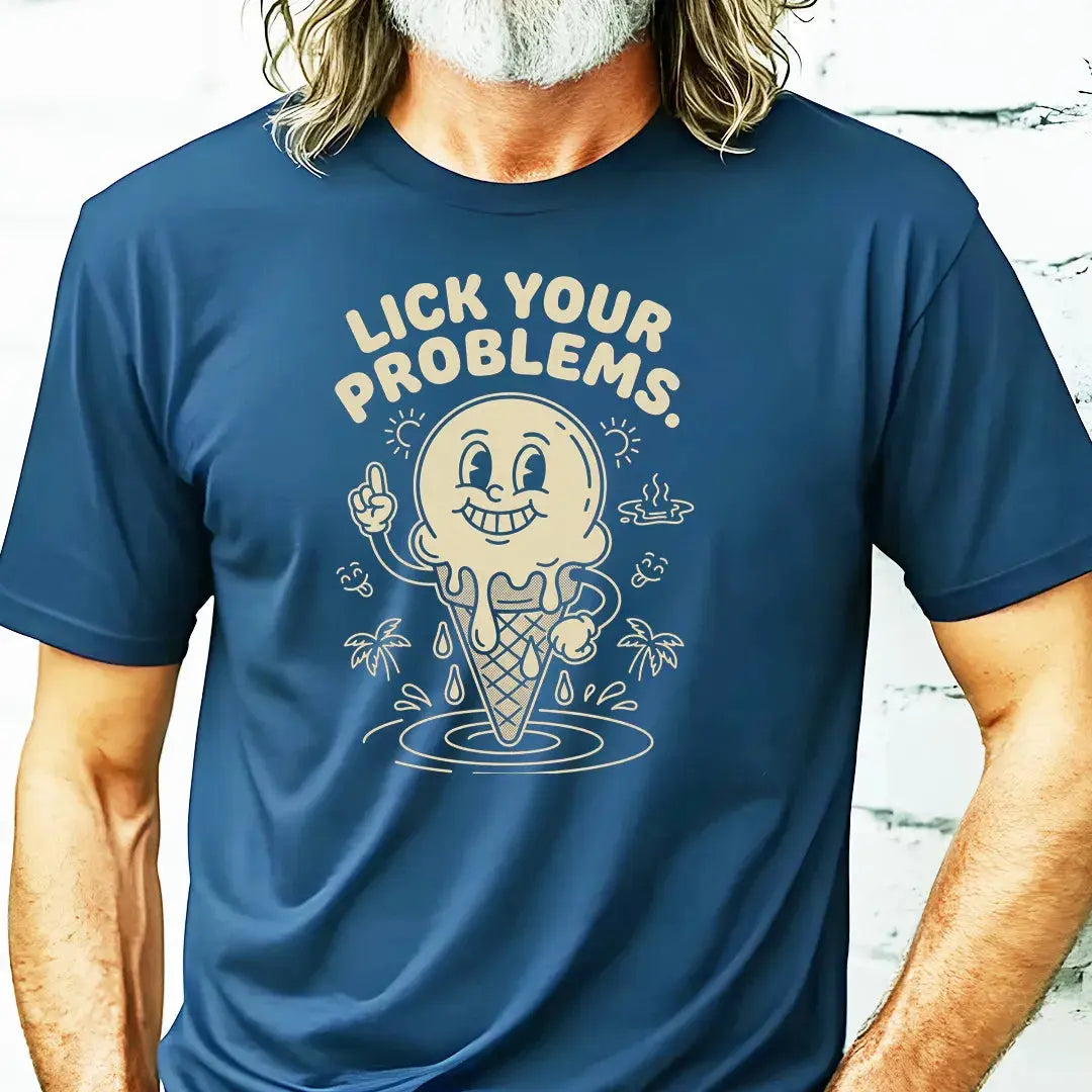 Lick Your Problems rubber hose animation shirt Unisez Printify0s Retro Mascot T Shirt, 80s Tshirt Aesthetic, Vintage Style Graphic T Shirts for Guys by Yum Stitch