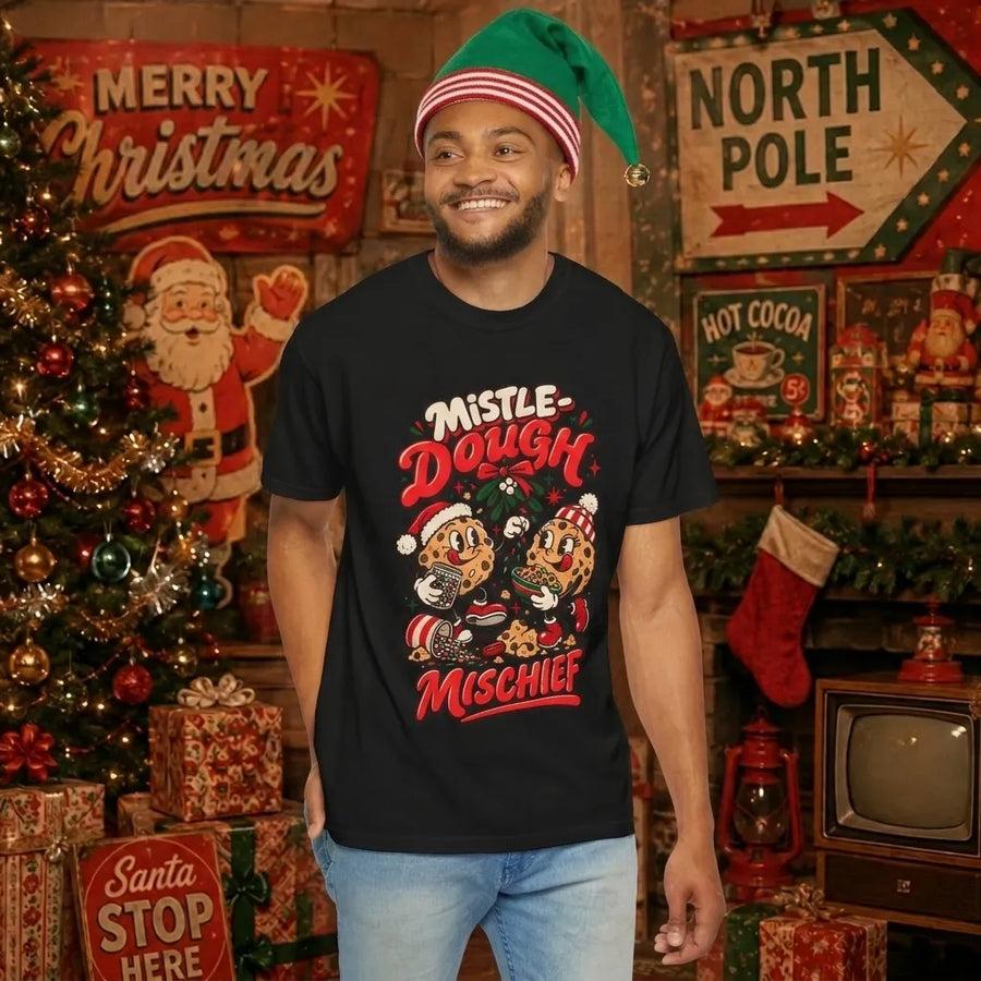 Mistle-Dough Mischief   Retro Christmas T Shirt | Yum Stitch