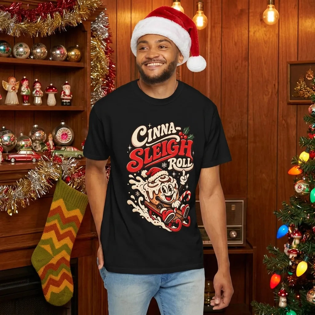 Cinna Sleigh Retro Christmas T Shirt | Yum Stitch