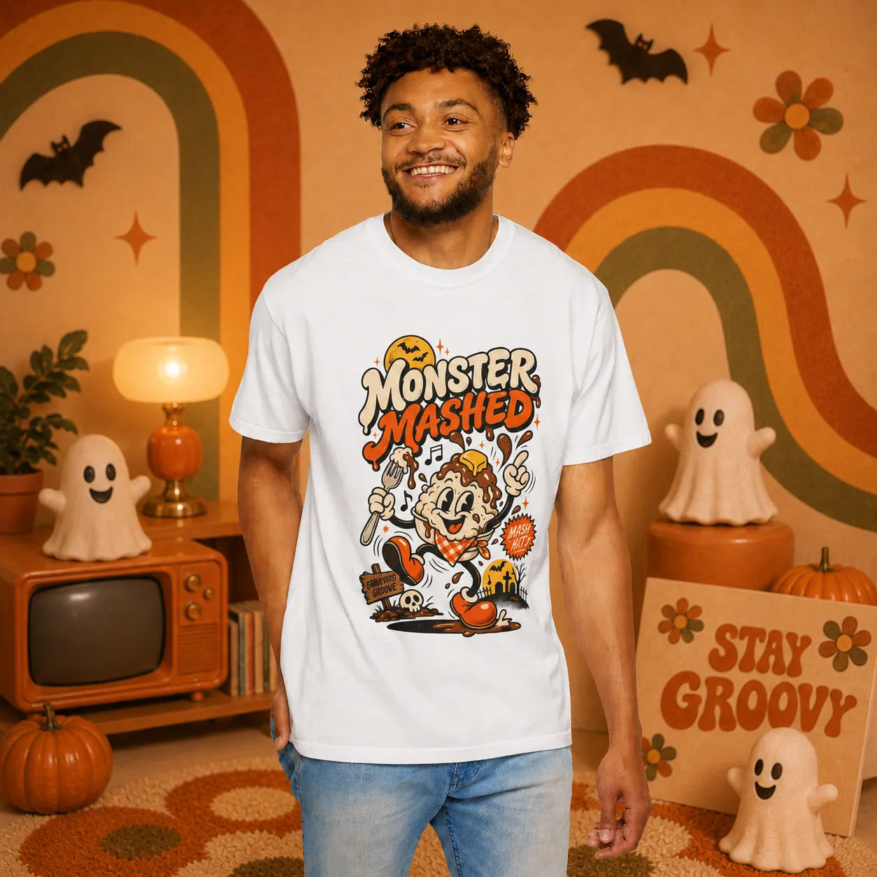 MONSTER MASHED Retro Halloween Shirt | Yum Stitch