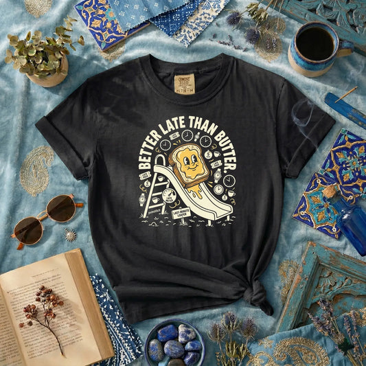 Better Late Than Butter Rubber Hose Animation Shirts Unisex Printify0s Retro Mascot T Shirt, 80s Tshirt Aesthetic, Vintage Style Graphic T Shirts for Guys by Yum Stitch