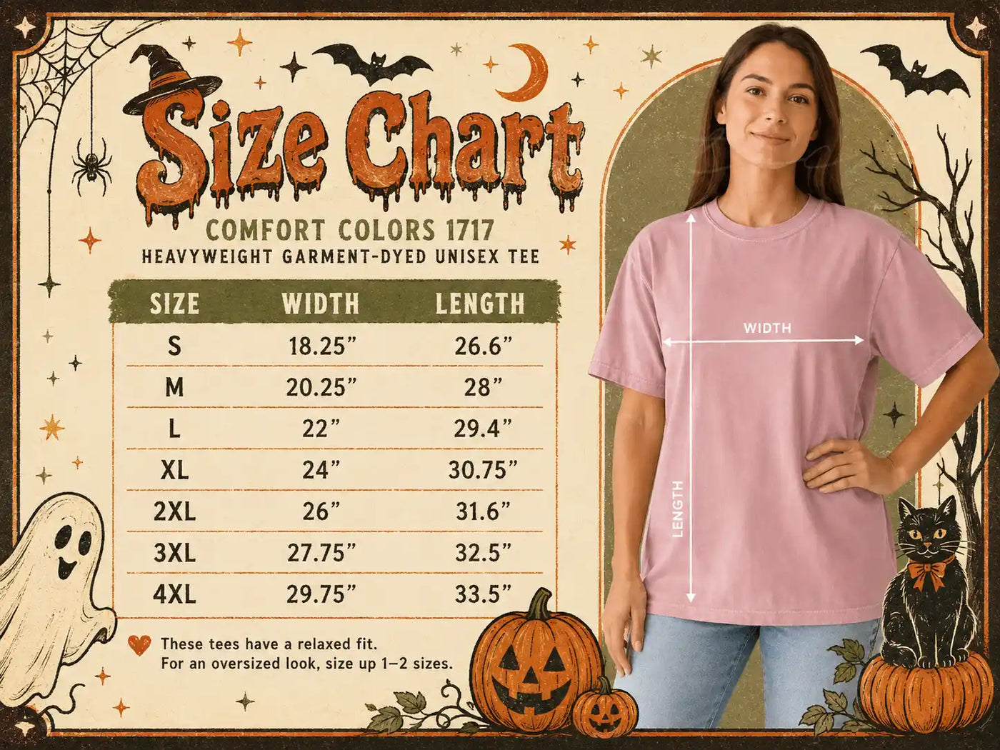 Yum Stitch size chart