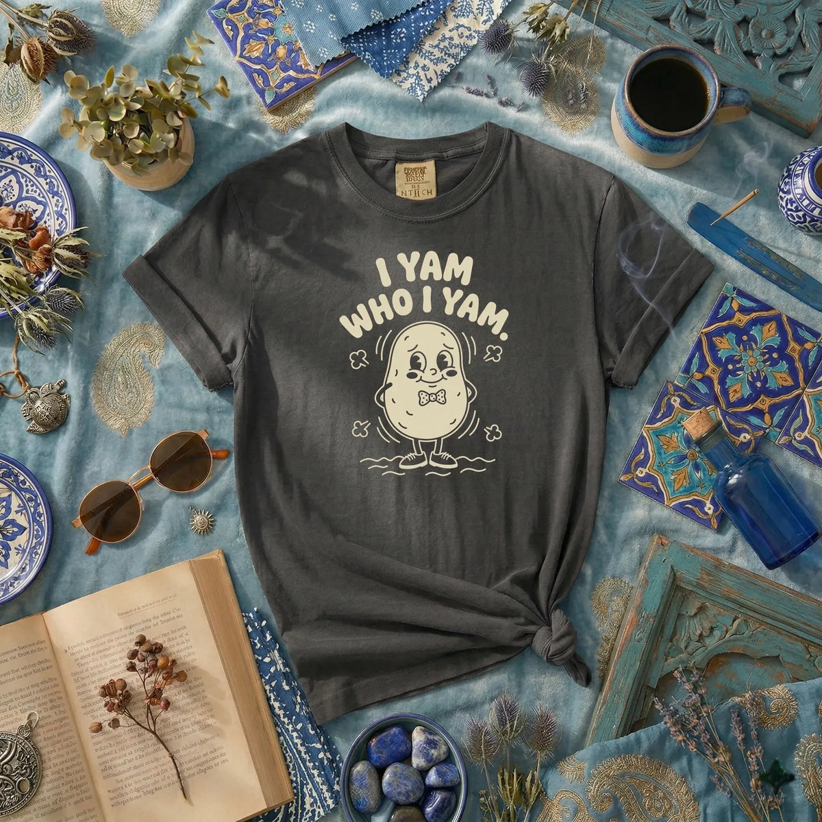 I Yam Who I Yam rubber hose animation shirt Unisex Printify0s Retro Mascot T Shirt, 80s Tshirt Aesthetic, Vintage Style Graphic T Shirts for Guys by Yum Stitch