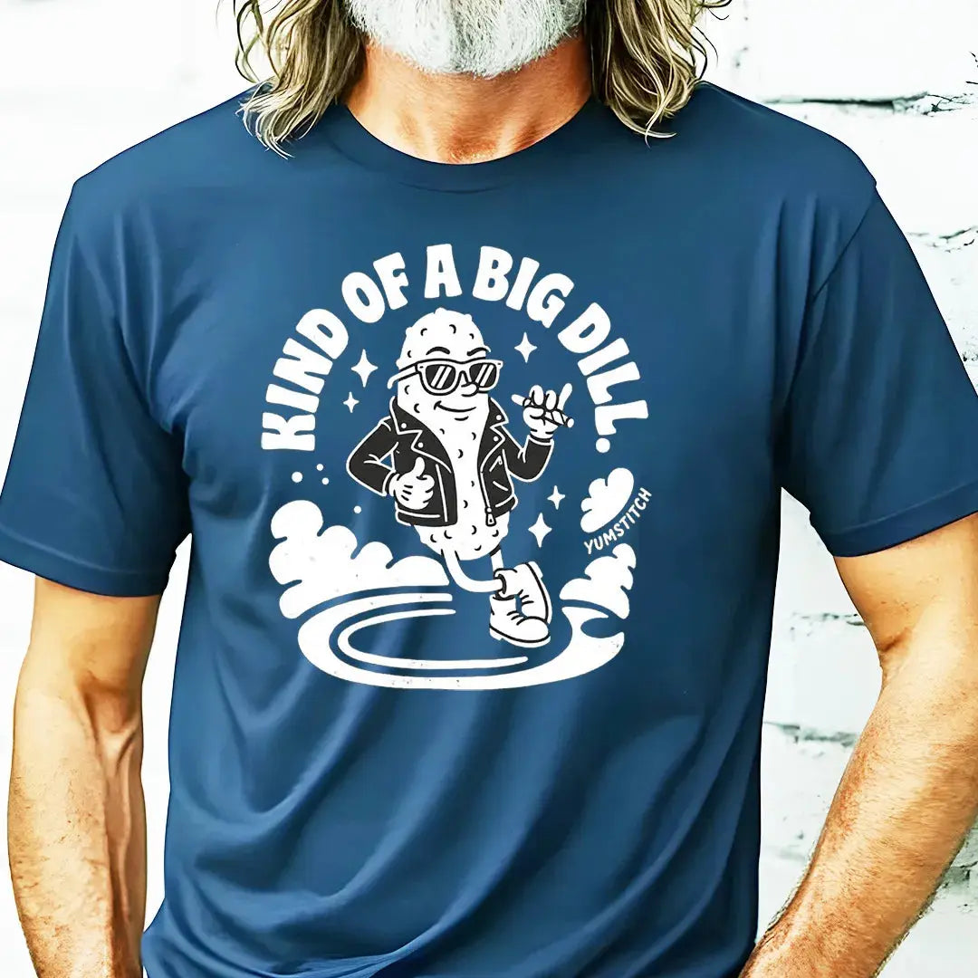 Kind of a Big Dill rubber hose animation shirt Unisex Printify0s Retro Mascot T Shirt, 80s Tshirt Aesthetic, Vintage Style Graphic T Shirts for Guys by Yum Stitch
