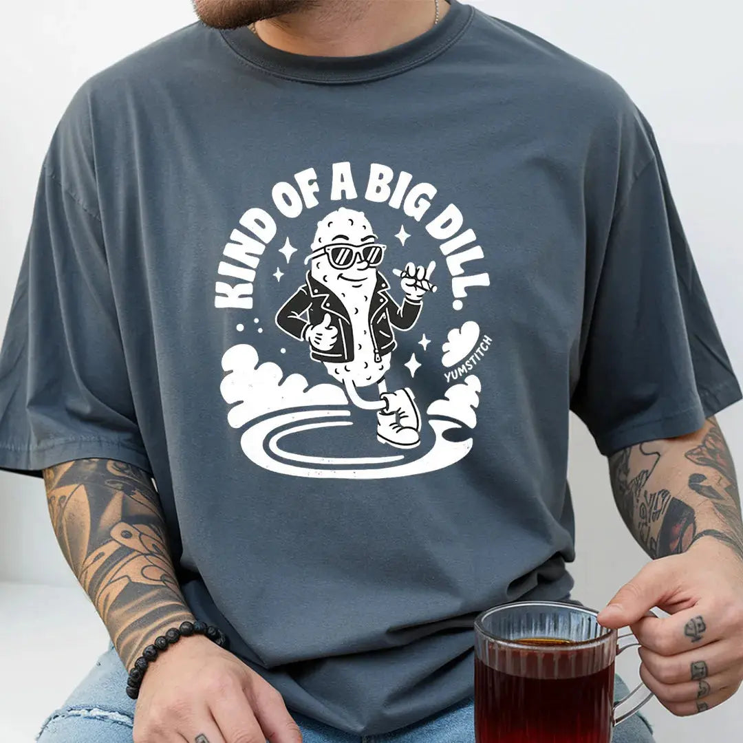 Kind of a Big Dill rubber hose animation shirt Unisex Printify0s Retro Mascot T Shirt, 80s Tshirt Aesthetic, Vintage Style Graphic T Shirts for Guys by Yum Stitch