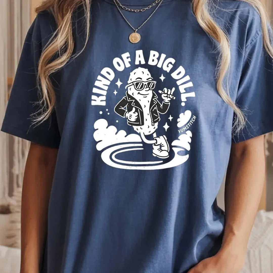 Kind of a Big Dill rubber hose animation shirt Unisex Printify0s Retro Mascot T Shirt, 80s Tshirt Aesthetic, Vintage Style Graphic T Shirts for Guys by Yum Stitch