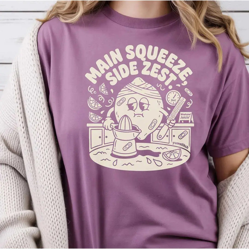 Main Squeeze, Side Zest Rubber Hose Animation Shirts  Unisex Printify0s Retro Mascot T Shirt, 80s Tshirt Aesthetic, Vintage Style Graphic T Shirts for Guys by Yum Stitch