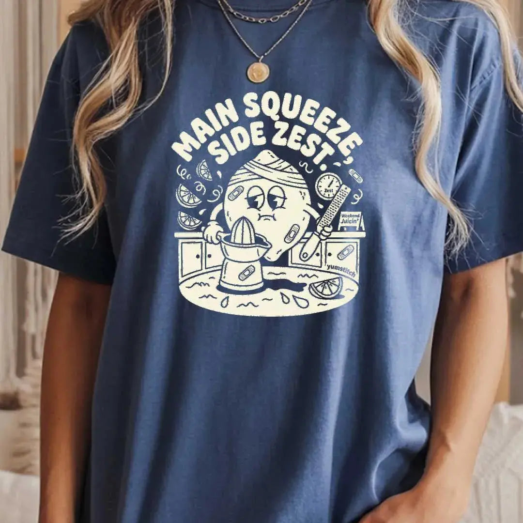 Main Squeeze, Side Zest Rubber Hose Animation Shirts  Unisex Printify0s Retro Mascot T Shirt, 80s Tshirt Aesthetic, Vintage Style Graphic T Shirts for Guys by Yum Stitch