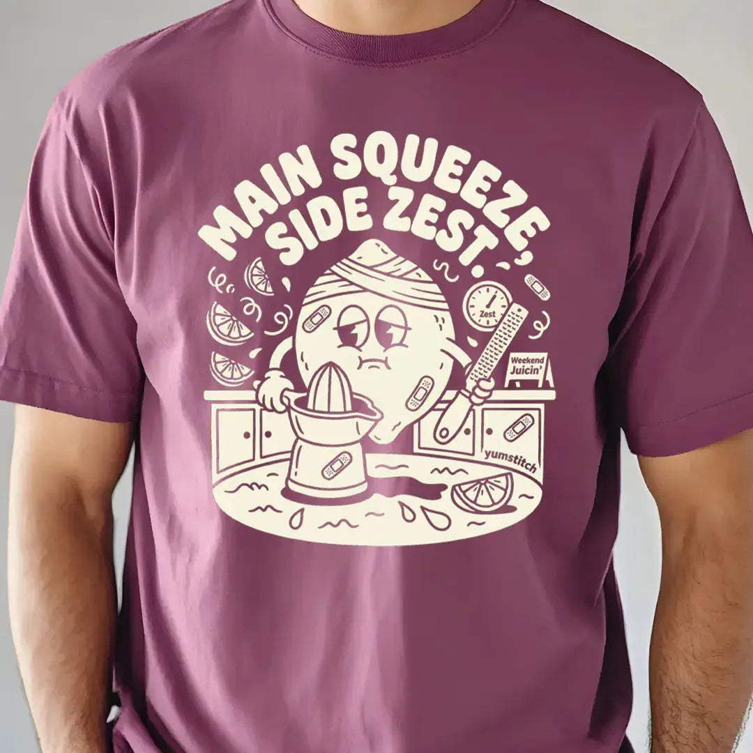 Main Squeeze, Side Zest Rubber Hose Animation Shirts  Unisex Printify0s Retro Mascot T Shirt, 80s Tshirt Aesthetic, Vintage Style Graphic T Shirts for Guys by Yum Stitch
