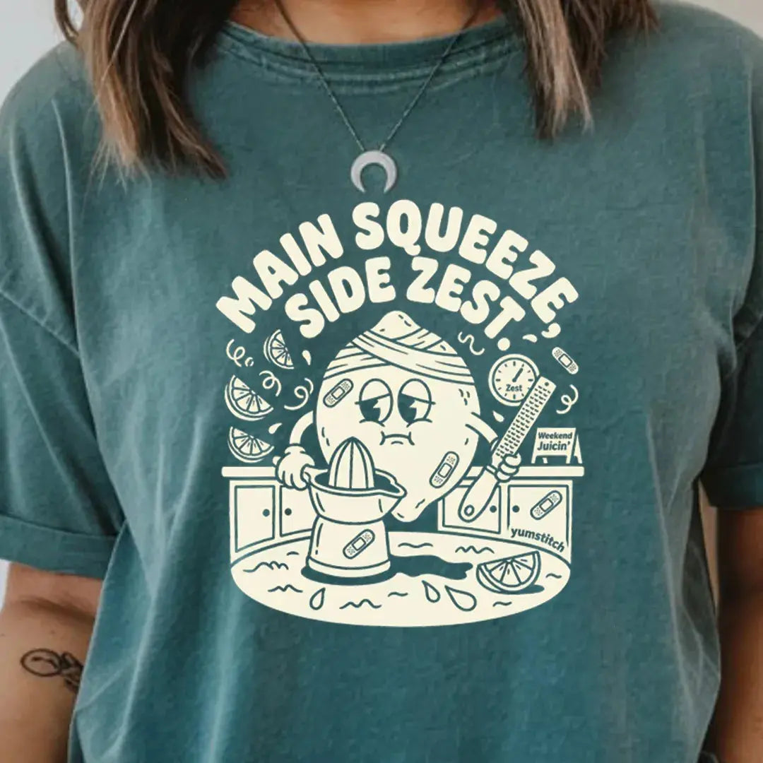 Main Squeeze, Side Zest Rubber Hose Animation Shirts  Unisex Printify0s Retro Mascot T Shirt, 80s Tshirt Aesthetic, Vintage Style Graphic T Shirts for Guys by Yum Stitch