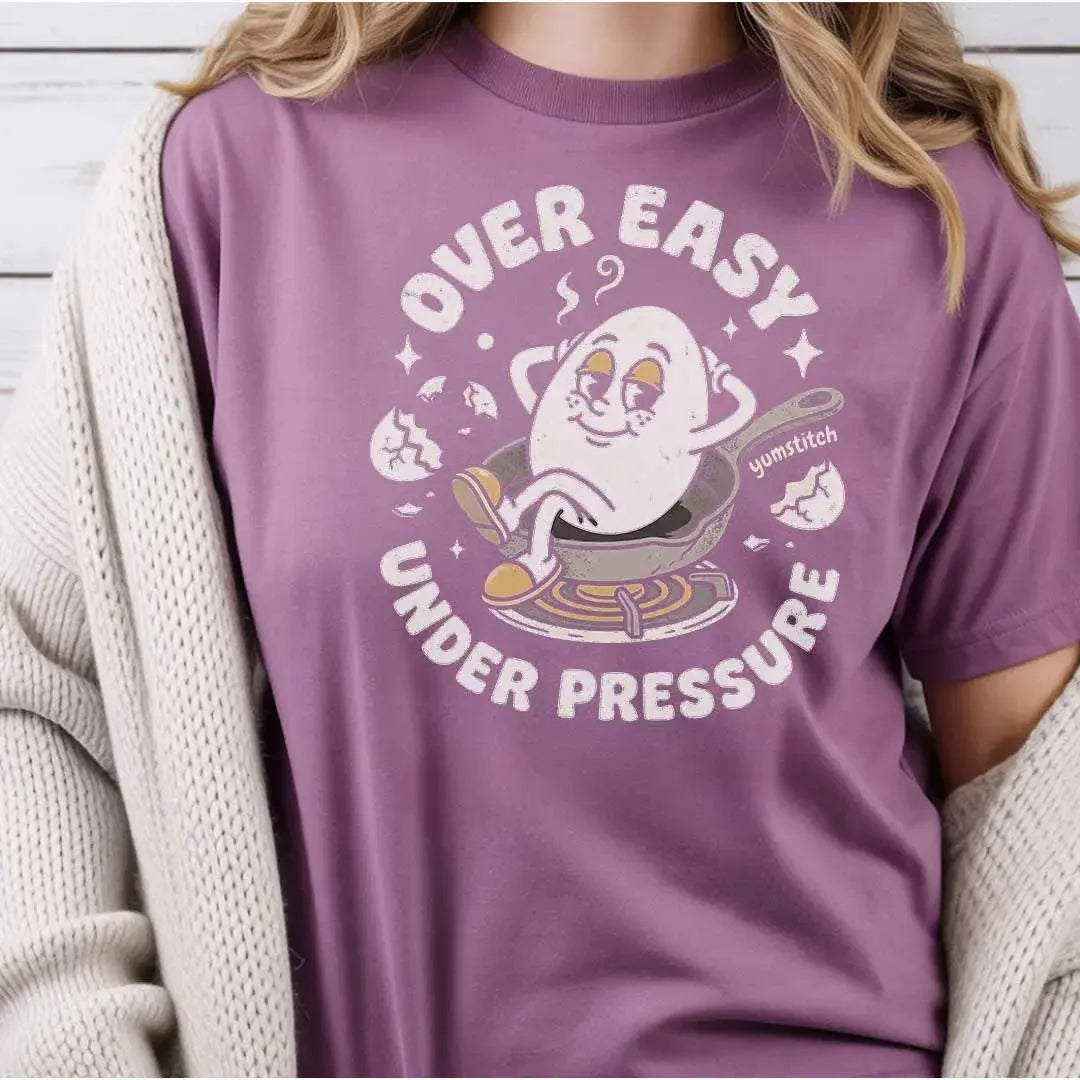 Over Easy, Under Pressure Rubber Hose Animation Shirts Unisex Printify0s Retro Mascot T Shirt, 80s Tshirt Aesthetic, Vintage Style Graphic T Shirts for Guys by Yum Stitch