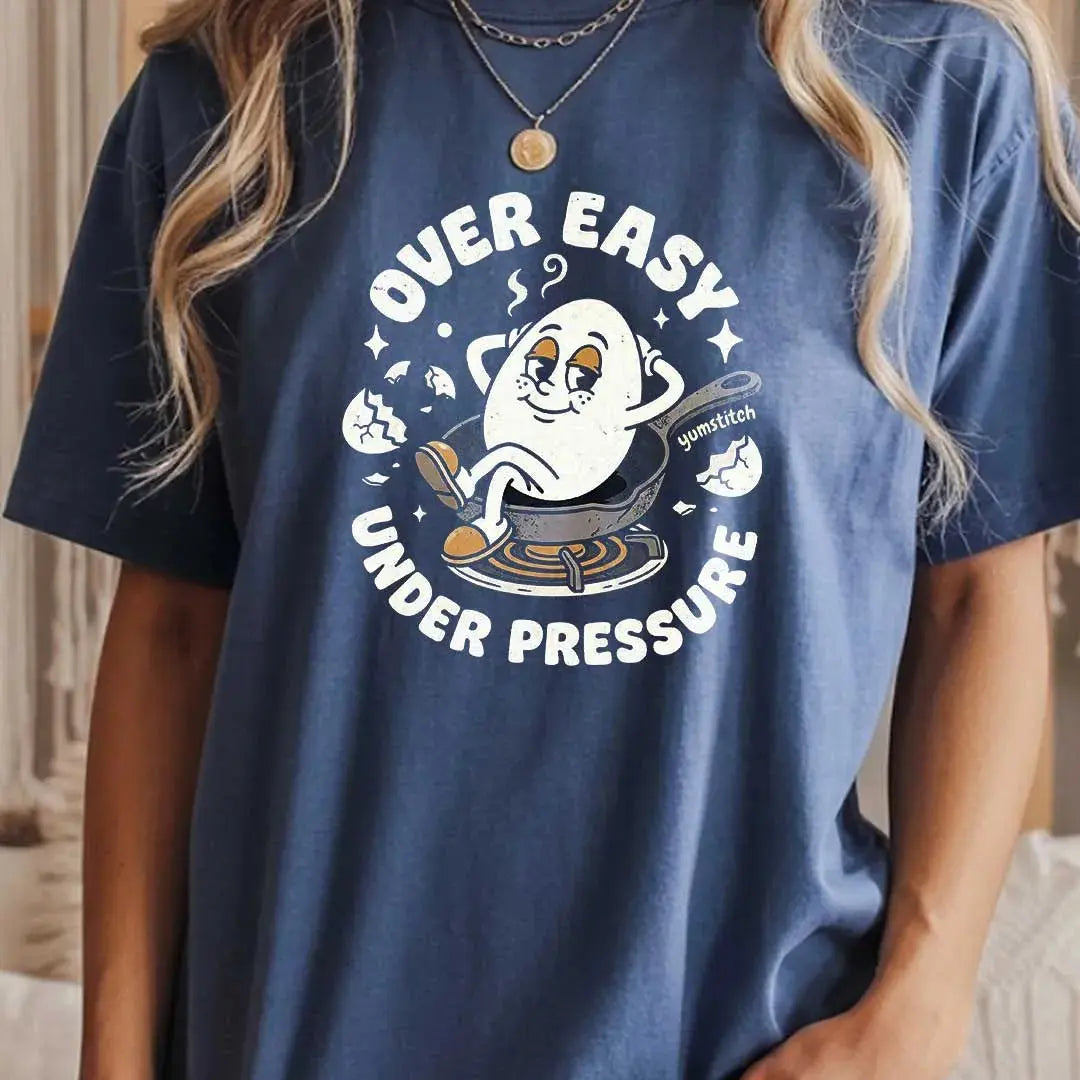 Over Easy, Under Pressure Rubber Hose Animation Shirts Unisex Printify0s Retro Mascot T Shirt, 80s Tshirt Aesthetic, Vintage Style Graphic T Shirts for Guys by Yum Stitch