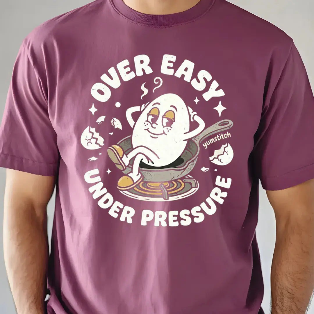 Over Easy, Under Pressure Rubber Hose Animation Shirts Unisex Printify0s Retro Mascot T Shirt, 80s Tshirt Aesthetic, Vintage Style Graphic T Shirts for Guys by Yum Stitch