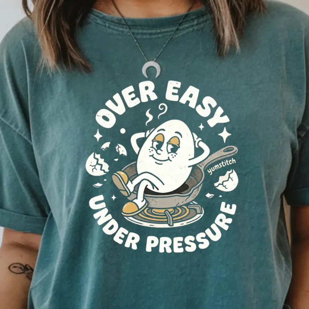Over Easy, Under Pressure Rubber Hose Animation Shirts Unisex Printify0s Retro Mascot T Shirt, 80s Tshirt Aesthetic, Vintage Style Graphic T Shirts for Guys by Yum Stitch