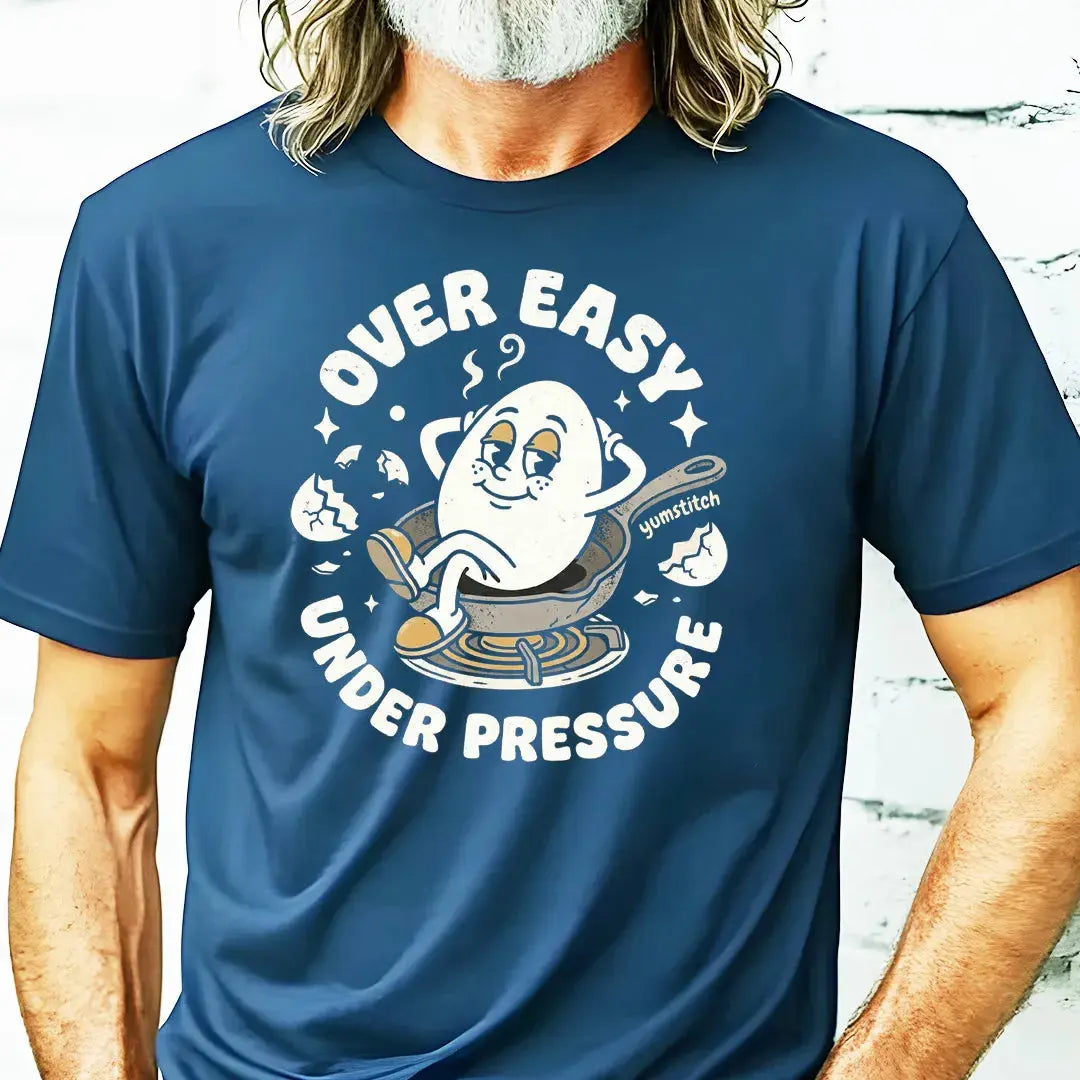 Over Easy, Under Pressure Rubber Hose Animation Shirts Unisex Printify0s Retro Mascot T Shirt, 80s Tshirt Aesthetic, Vintage Style Graphic T Shirts for Guys by Yum Stitch