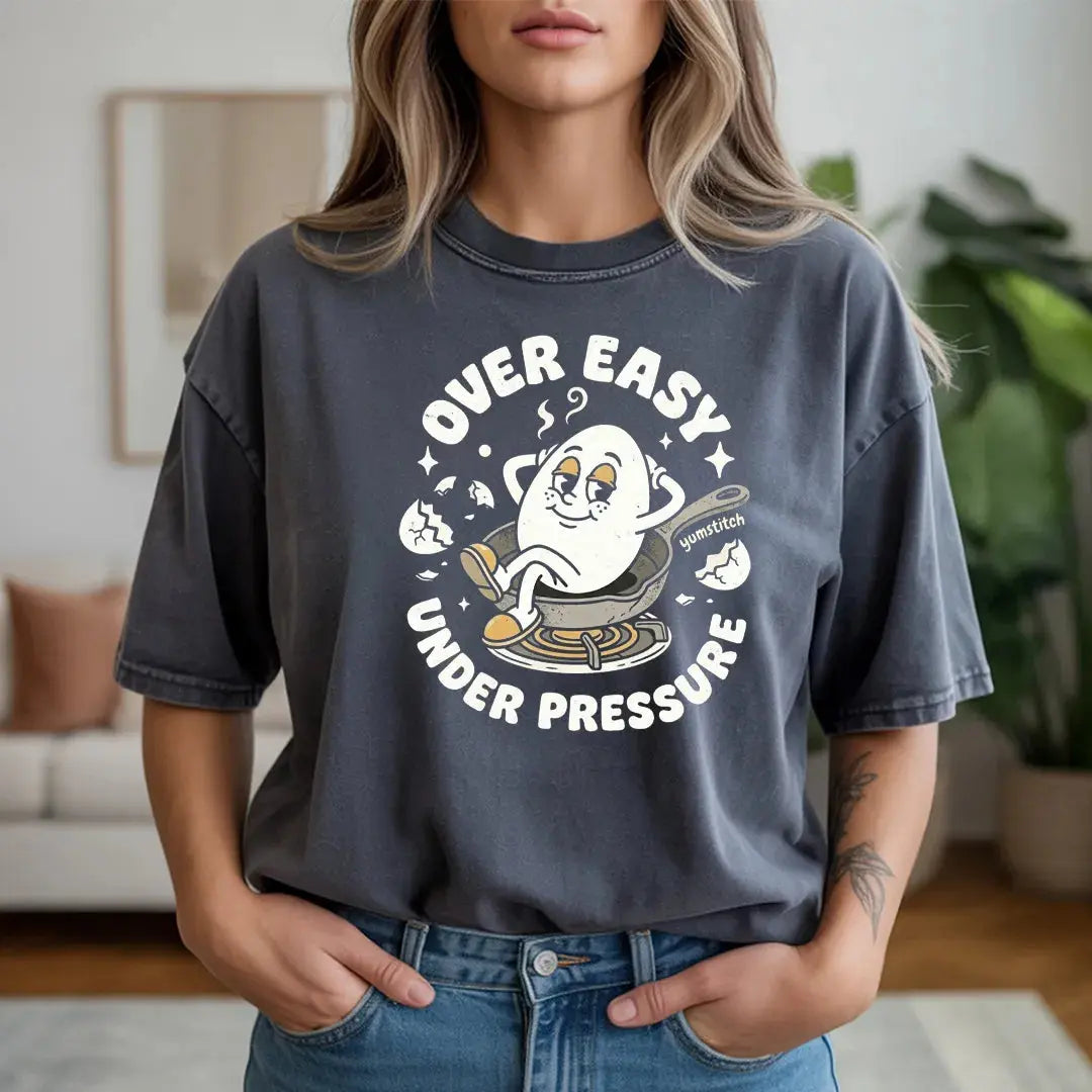 Over Easy, Under Pressure Rubber Hose Animation Shirts Unisex Printify0s Retro Mascot T Shirt, 80s Tshirt Aesthetic, Vintage Style Graphic T Shirts for Guys by Yum Stitch