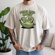 "Peas and Quiet" Retro Vegetable Mascot T-Shirt |Vintage Graphic T Shirt - Retro T Shirts
