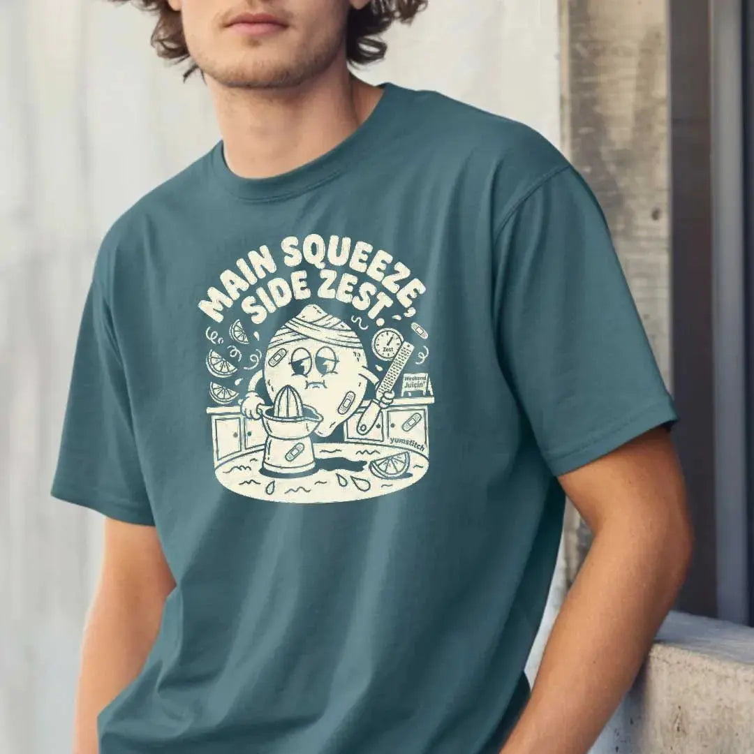Main Squeeze, Side Zest Rubber Hose Animation Shirts  Unisex Printify0s Retro Mascot T Shirt, 80s Tshirt Aesthetic, Vintage Style Graphic T Shirts for Guys by Yum Stitch