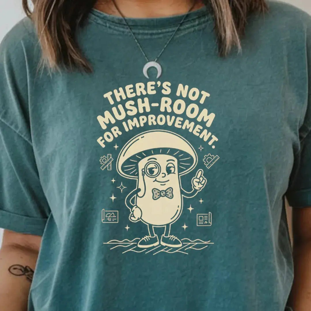 There’s Not Mush-room For Improvement Rubber Hose Animation Shirts Unisex Printify0s Retro Mascot T Shirt, 80s Tshirt Aesthetic, Vintage Style Graphic T Shirts for Guys by Yum Stitch