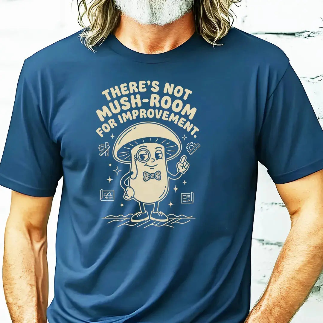 There’s Not Mush-room For Improvement Rubber Hose Animation Shirts Unisex Printify0s Retro Mascot T Shirt, 80s Tshirt Aesthetic, Vintage Style Graphic T Shirts for Guys by Yum Stitch