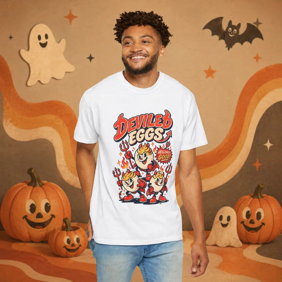 Deviled Eggs Retro Halloween Shirt | Yum Stitch